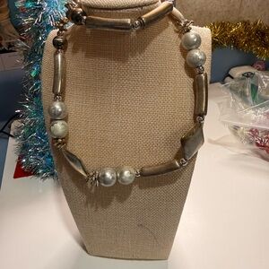 Silver and Gold Beaded Necklace